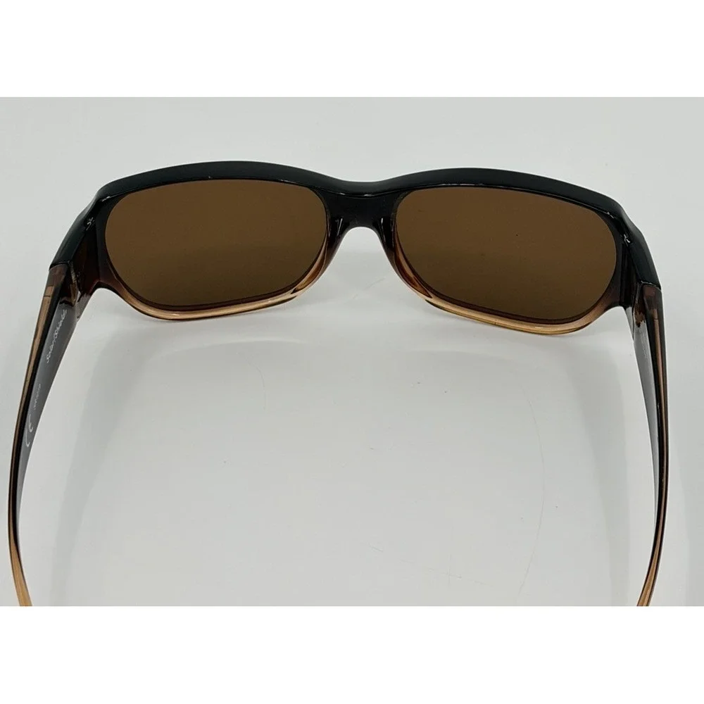 Solar Shield Fit Over Sunglasses Amber Polarized SR1019 Brown